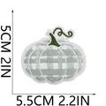Detailed size specifications for artistic pumpkin embroidery patch in green plaid - White and Green Plaid Pumpkin Style (C23NG-12-16)