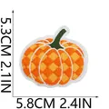 Embroidered pumpkin patch with checkerboard pattern, size 5.3cm x 5.8cm for bags. - Dark and Light Orange Rhombus Pumpkin Style (C23NG-125-18)