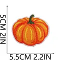 Decorative pumpkin embroidery patch for DIY clothing, 5.5 x 5 cm iron-on applique tag - Orange Yellow Textured Pumpkin Style (C23NG-125-22)