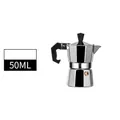 High quality compact 50ml aluminum moka pot espresso maker for single serving use - 1 Cup 50ml / Silver