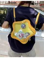 Zaino Ita giallo a forma di stella con una finestra trasparente per spille anime - Giallo