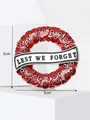 Badge en émail couronne de coquelicot rouge 3cm avec texte Lest We Forget chic - Style Couronne (LEST WE FORGET) / Argent Antique