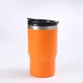 Gobelet isotherme portable de 14oz en acier inoxydable orange avec couvercle robuste - 14oz / Orange B