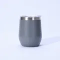 Bicchiere a uovo grigio da 360ml in acciaio inossidabile isolato sottovuoto con coperchio - 360ml / Grigio Opaco