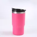 Gobelet isotherme 14oz en acier inoxydable rose vif avec couvercle noir étanche - 14oz / Rose foncé B