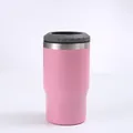 Gobelet à bière isotherme 14oz en acier inoxydable à double paroi rose mat avec couvercle - 14oz / Pêche A