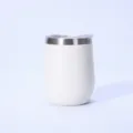 Bicchiere termico da 360 ml in acciaio inox 304 bianco crema con coperchio trasparente - 360ml / Bianco