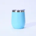 Bicchiere a guscio d'uovo da 360ml blu lago in acciaio inox isolato sottovuoto con tappo - 360ml / Azzurro Cielo