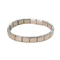 Bracciale base in acciaio inossidabile a maglie modulari italiane per creazione di gioielli - Bracciale Liscio Color Acciaio (18 Sezioni) / 18 Maglie
