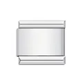 Primer plano de un eslabón modular de acero inoxidable pulido para pulsera italiana - Estilo pulido liso sin impresión (H002-24) / Color acero