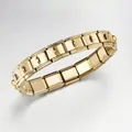 Detailansicht goldener italienischer modularer Armbandglieder mit seitlichen Verbindungshaken. - 18er-Pack / Gold
