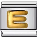 Italienisches Armbandmodul mit goldenem Buchstaben E aus Edelstahl für DIY - Buchstabe E(E05)