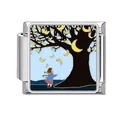 Detail of moon tree enamel Italian modular charm for bracelet DIY jewelry - Girl Under Moon Tree (YK03)