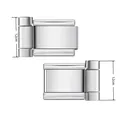 Silberne italienische modulare Armbandverbinder mit 12cm Größenangaben im Detail. - 12mm Stecker (Paar) / Stahlfarben