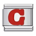 Premium red enamel letter C Italian modular charm link for stainless steel bracelet - Red Letter G
