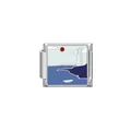 Abalorio modular italiano náutico vintage con faro y mar esmaltado para pulseras DIY - Paisaje de Faro (HY06)
