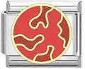 Red planet themed stainless steel modular Italian charm for DIY bracelets - Red-Yellow Planet (XQ06)