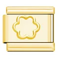 Gold-tone stainless steel bracelet module with cutout flower design for DIY jewelry - Gold Floral 5
