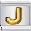 Edelstahl Italienisches Charm-Glied mit goldfarbenem Buchstaben J für DIY Armbänder - Buchstabe J(J10)