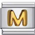 Eleganter goldener Buchstabe M Charm für DIY Edelstahl Italienische Modularmbänder - Buchstabe M(M13)