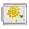 Minimalist Italian style stainless steel sunflower charm module for DIY bracelets - Gold Silver Sunflower (HD05)