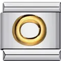 Edelstahl-Charm-Modul für italienische Armbänder mit minimalistischem goldenem Kreis - Buchstabe O(O15)
