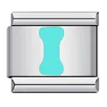 Stainless steel Italian charm link with mint green letter I for DIY modular bracelets - Letter I(I09)