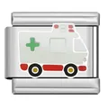 Italiaanse bedelarmband schakel van roestvrij staal met een ambulance medisch ontwerp - Ambulance Module (YL05)