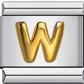 Goldfarbener Buchstabe W Charm für DIY Italienisches Edelstahl-Modularmband - Buchstabe W(W23)