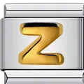 Vergoldetes Anfangsbuchstabe Z Charm-Glied für DIY Edelstahl-Armband im italienischen Stil - Buchstabe Z(Z26)