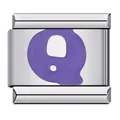 Customizable stainless steel Italian charm with purple enamel letter Q for bracelets - Letter Q (Y134)