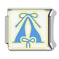 Blue bikini pattern charm link module for DIY Italian stainless steel charm bracelets - Light Blue Bikini Module (YY05)
