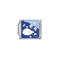 Eslabón de charm italiano para pulsera DIY con diseño de peces en esmalte azul - Peces Tropicales (HY16)