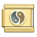Minimalist gold stainless steel Italian charm link with Yin-Yang symbol for DIY bracelet - Gold Tai Chi 14