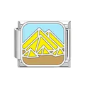 Stainless steel Italian charm module with pyramid landmark design for DIY bracelet - Egypt Pyramids Style (DB16) / Steel