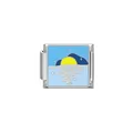 Módulo de charm italiano con diseño de esmalte de amanecer oceánico - Océano al Amanecer (HY20)