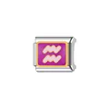 Dettaglio del charm zodiaco Acquario per bracciali modulari italiani - Acquario (Y298)