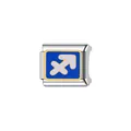 Dettaglio ravvicinato del charm Sagittario in acciaio inox per bracciale modulare - Sagittario (Y445)