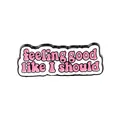 Broche créative en émail de style occidental avec texte de motivation rose Feeling Good - me sens bien comme il se doit(XZ4843)