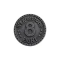 Antique silver metal pin badge with embossed 'It's great to be 8' text and number 8 - Number 8 Celebration Style (QHXZ1184)