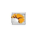 Detailed view of a croissant-shaped enamel charm for stainless steel modular bracelets. - Croissant (Y1098)