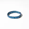 Blauwe Italiaanse modulaire roestvrijstalen armband, elastische schakel voor bedeltjes - Armband met 18 Schakels (SZ063_C) / Blauw