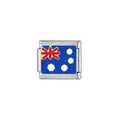 Stainless steel Australian flag Italian charm link for modular jewelry bracelets. - Australia Flag (Y572)