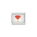 Close-up of an Italian bracelet charm module featuring a red martini glass design - Martini Glass (Y573)