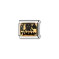 Close-up detail of Italian style modular charm featuring a golden Fireman design - Fireman Theme (Y576)