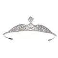 Diadème de mariage en argent élégant avec zircone cubique pour coiffure de mariée - HG621_Style B (HG621_B) / Style Argenté B
