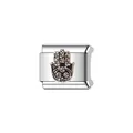 Detailed view of a stainless steel Hamsa hand charm for Italian modular bracelets. - Silver Hamsa Hand Module (Y893) / Silver with Hamsa Hand