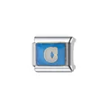 Charme de bracelet modulaire italien avec lettre C bleue scintillante - Lettre C Bleue (Y815)