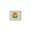 Dettaglio di un charm modulare in acciaio inossidabile con design burger colorato - Hamburger (Y1166)