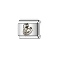 Silver ampersand charm link for Italian modular bracelet, stainless steel jewelry detail - Symbol & Style (Y1250) / Silver
